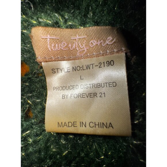 Dark Green Large Sparkly Knit Wrap Cardigan Sweater With Belt Boho Hippie Glam‎ - Picture 8 of 10